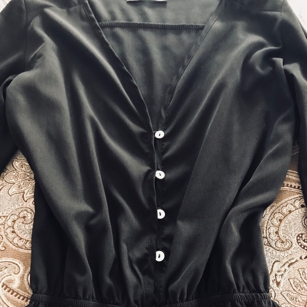Black long sleeved romper/playsuit - Picture 2 of 2